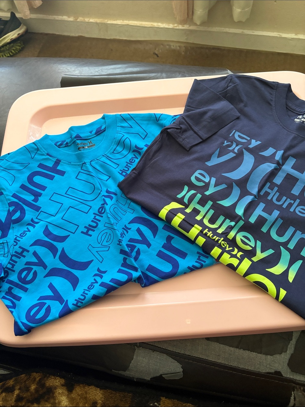 Hurley Kids Two-Pack Blue & Navy Graphic Tees